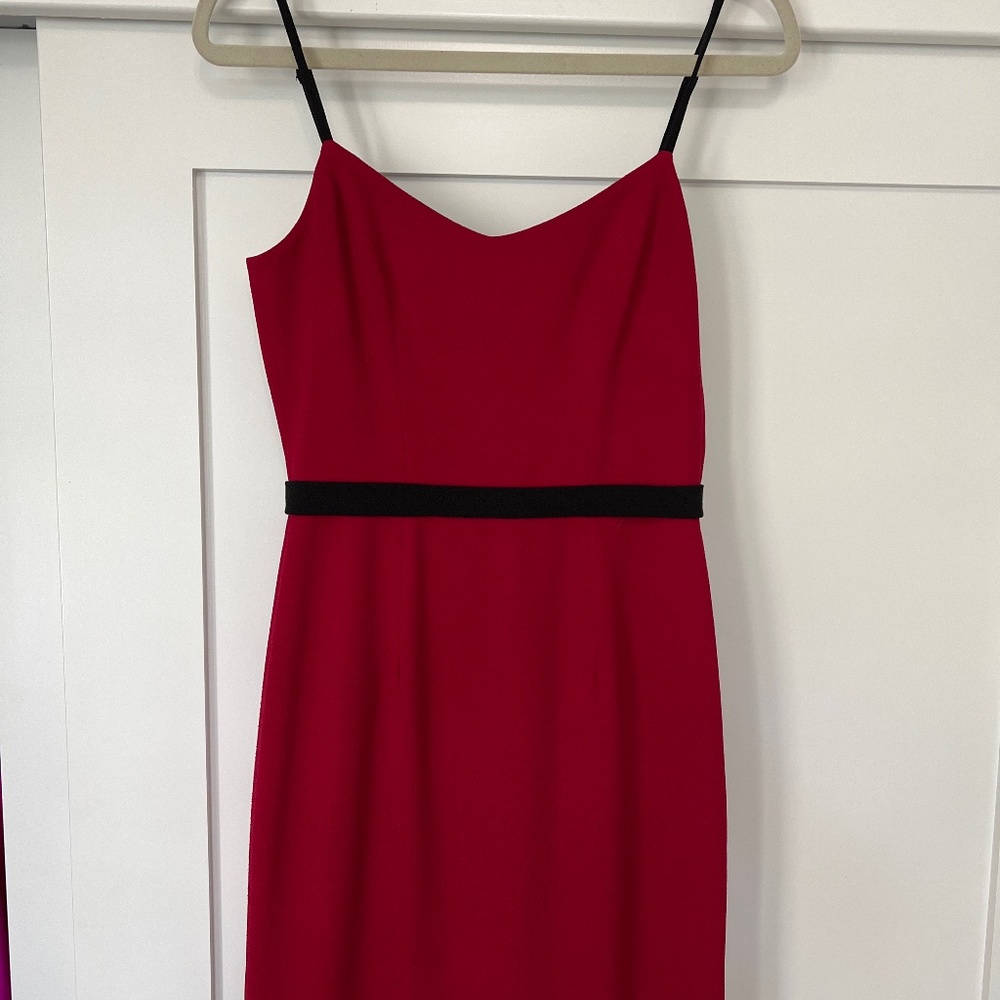 Dress The Population Red Midi Cocktail Dress